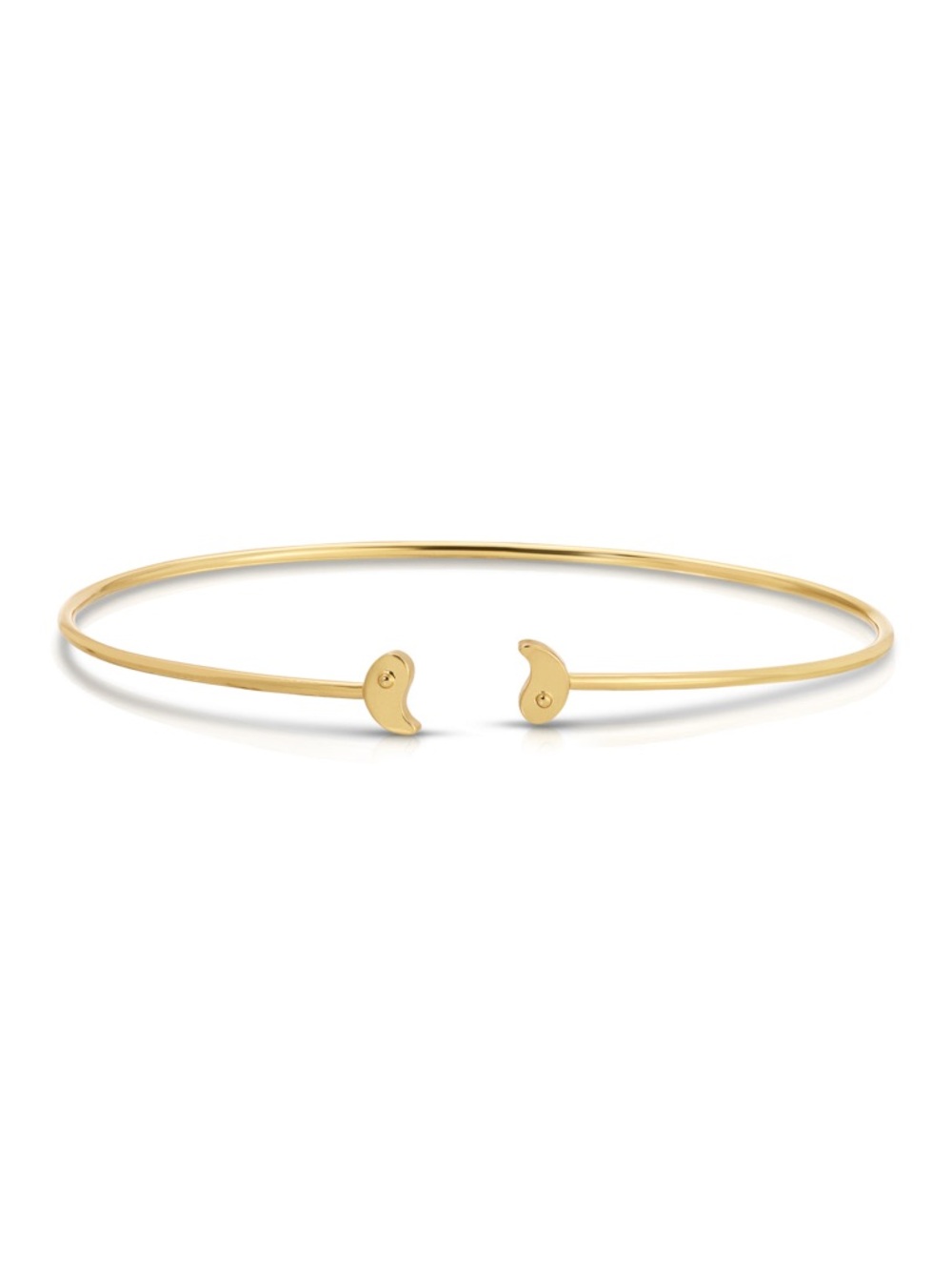 NWT Lucky Feather Connection Gold Dipped Cuff Bracelet - Yin Yang - Balance